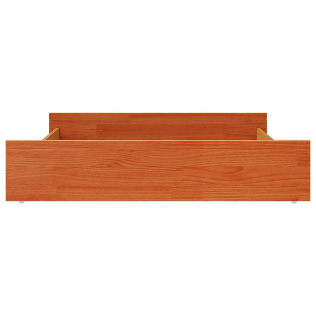 Cassetti per Letto 2 pz Marrone Cera in Legno Massello di Pino CFW1973604