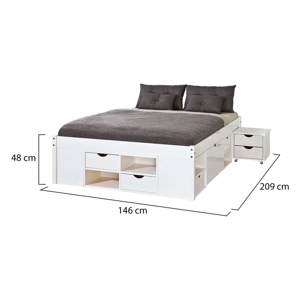 Letto Matrimoniale Ravanusa, Letto Matrimoniale Contenitore, Bianco