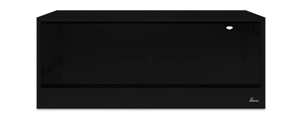 Diversa terrario in legno nero 100x40x40h - con sportelli scorrevoli in vetro