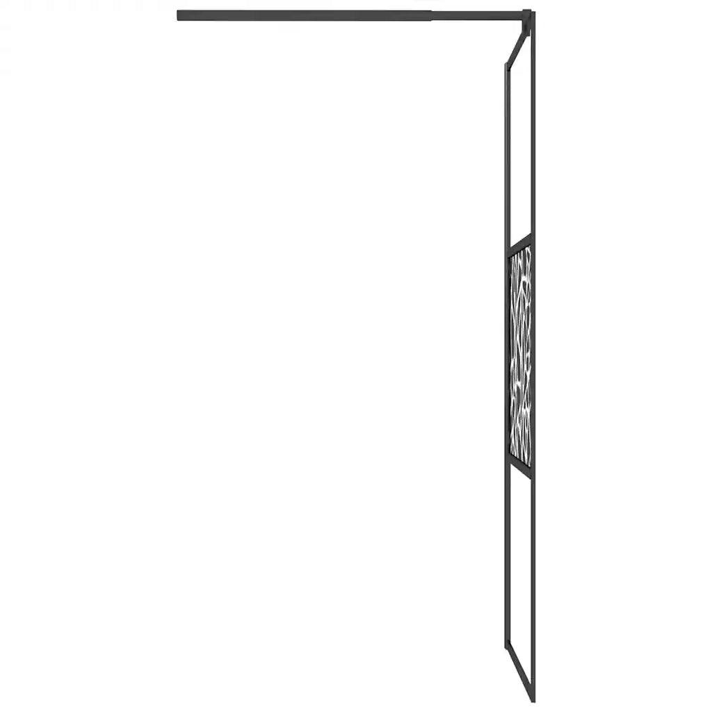 Parete Doccia Walk in 90x195cm Vetro ESG con Design Pietre Nero CFW9021962