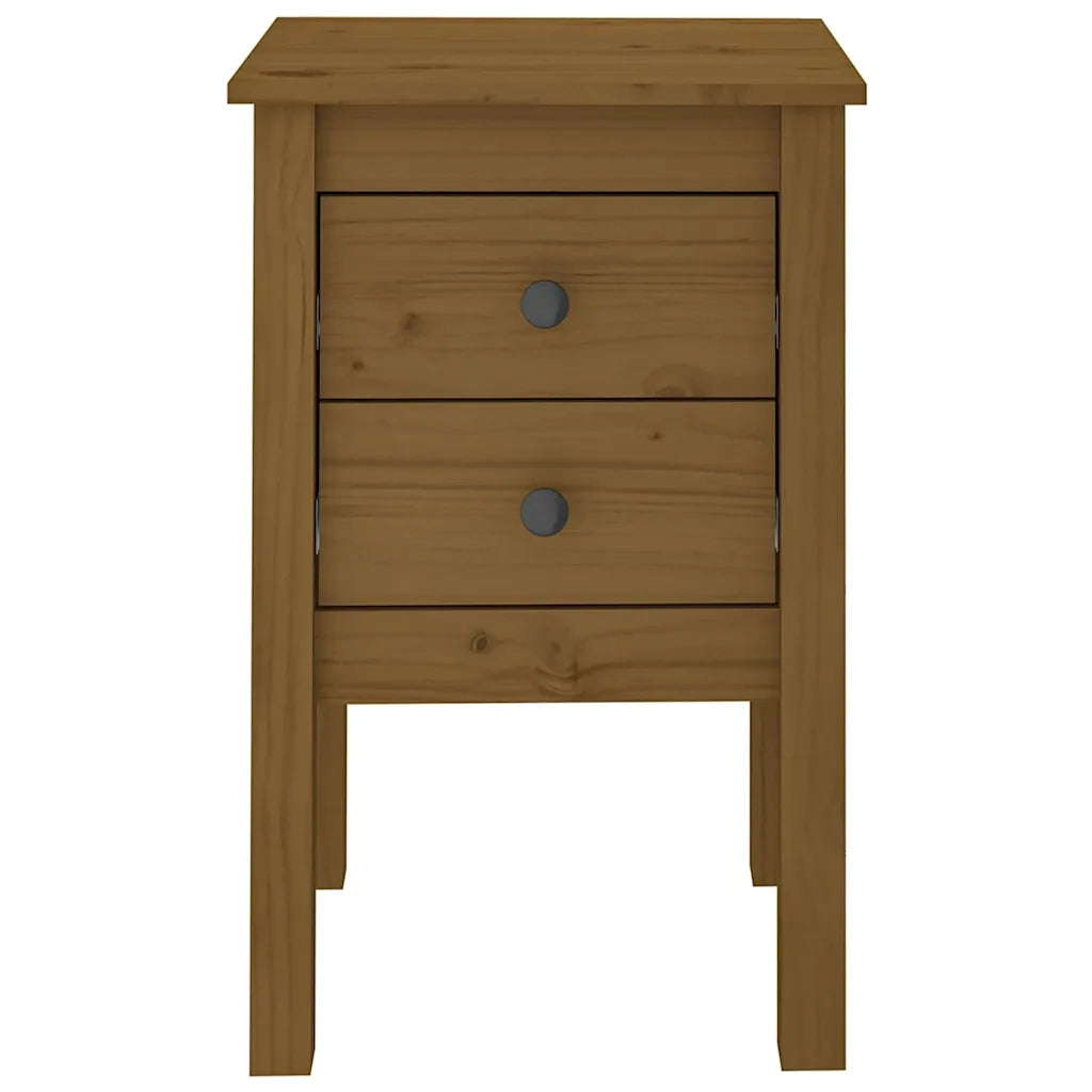 Comodini 2 pz ambra 40x35x61,5 cm in Legno Massello di Pino