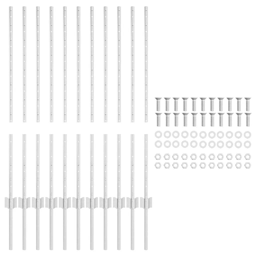 Palo della recinzione 11 pcs Argento 100 cm Acciaio 42006297