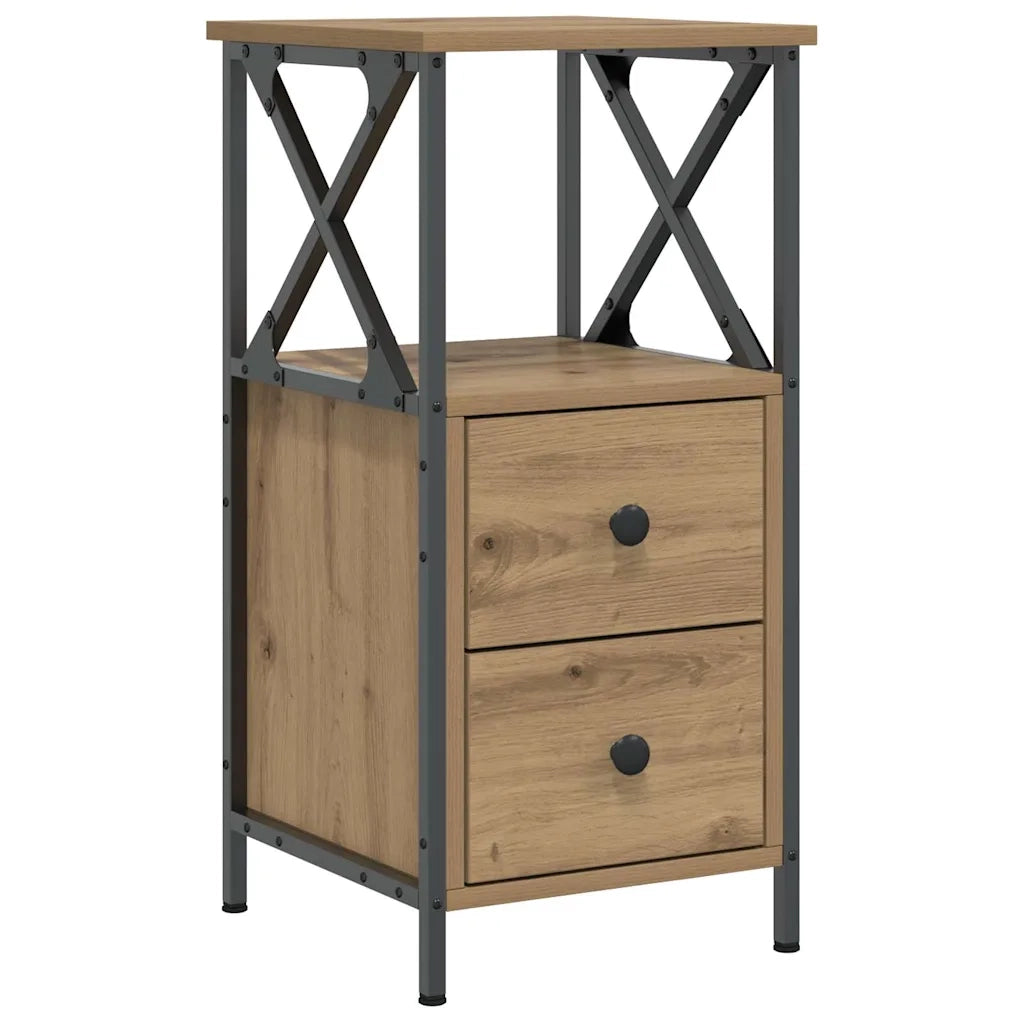 vidaXL Comodini 2pz Rovere Artigianale 34x35,5x70 cm Legno Multistrato
