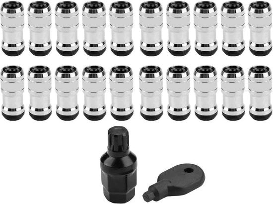 Viti a vite M12 x P1.5 per pneumatici aftermarket - cerchi da gara - cerchi in blu - neri.