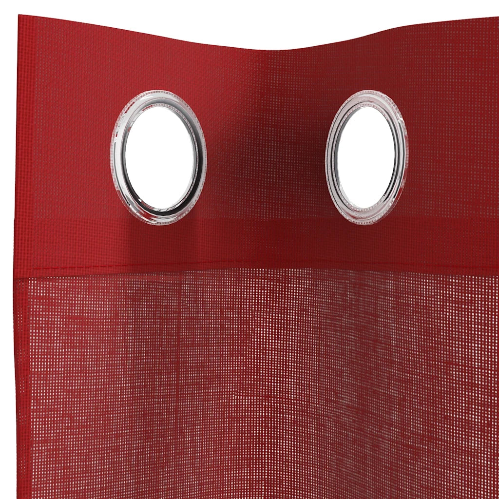 Tende in Voile con Occhielli 2 pz Rosso Vino 4102158