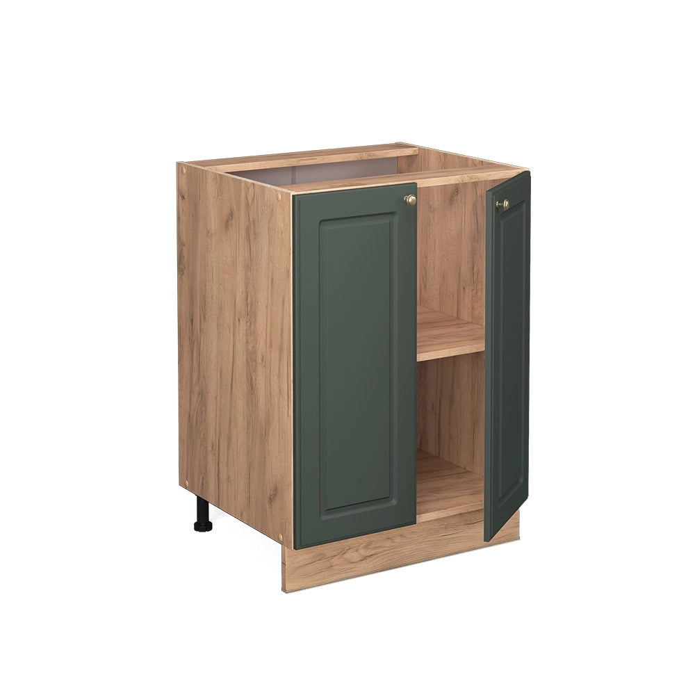 Mobiletto base cucina Fame-Line Verde-oro rustico/Rovere dorato 60 cm senza piano di lavoro Vicco