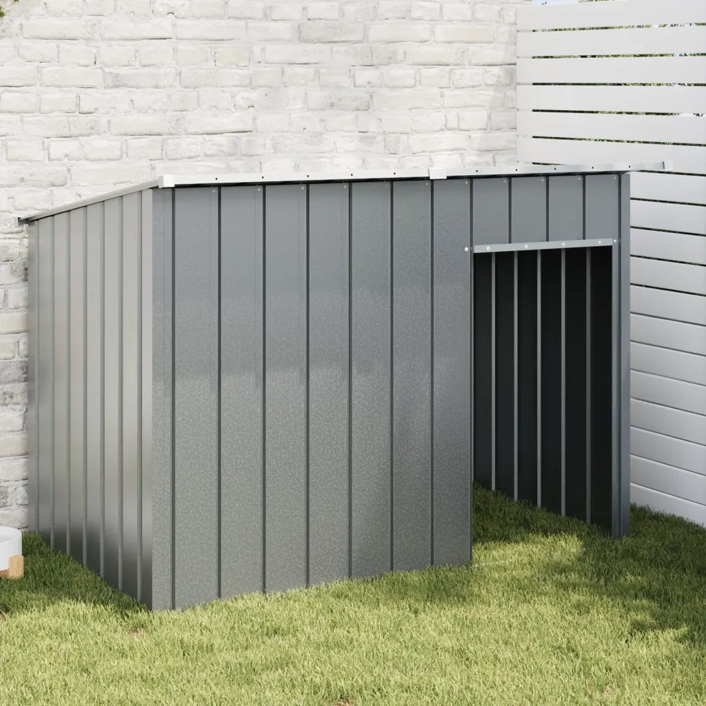 Casetta Cani con Tetto Antracite 153x91x110 cm Acciaio Zincato 172572