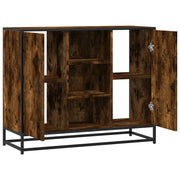 Credenza Rovere Fumo 92x35x76 cm in Legno Multistrato 849016