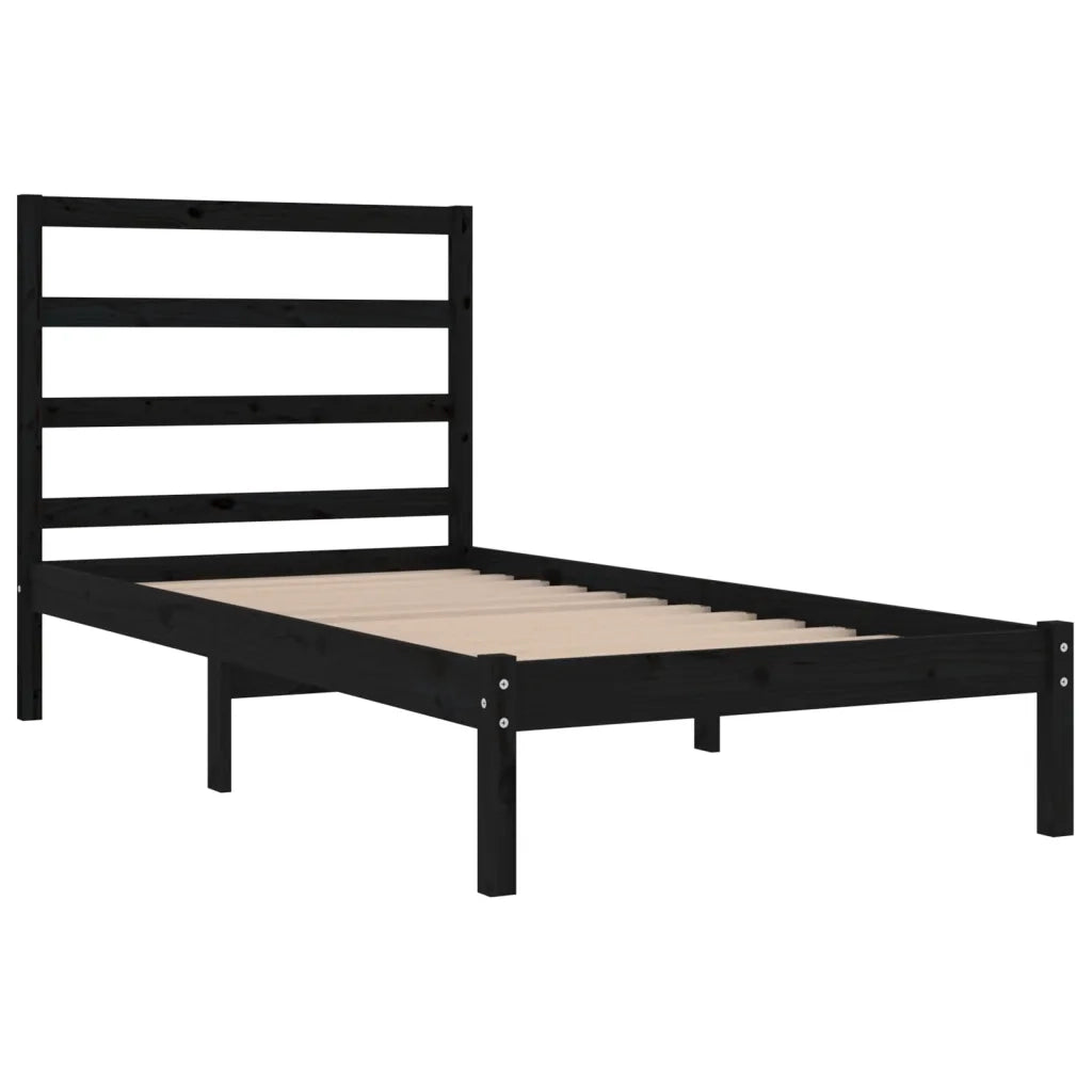 Giroletto Nero in Legno Massello di Pino 100x200 cm 3104927