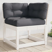 Divano Angolare Giardino Cuscini-Sofa da Giardino-Divanetto da esterno Bianco 73x73x78 Massello Pino