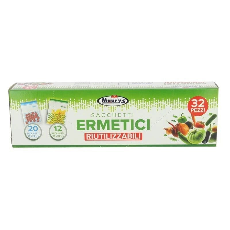 MAURY'S SACCHETTI ERMETICI RIUTILIZZABILI IN CONFEZIONE DA 32 PZEZZI OKZ