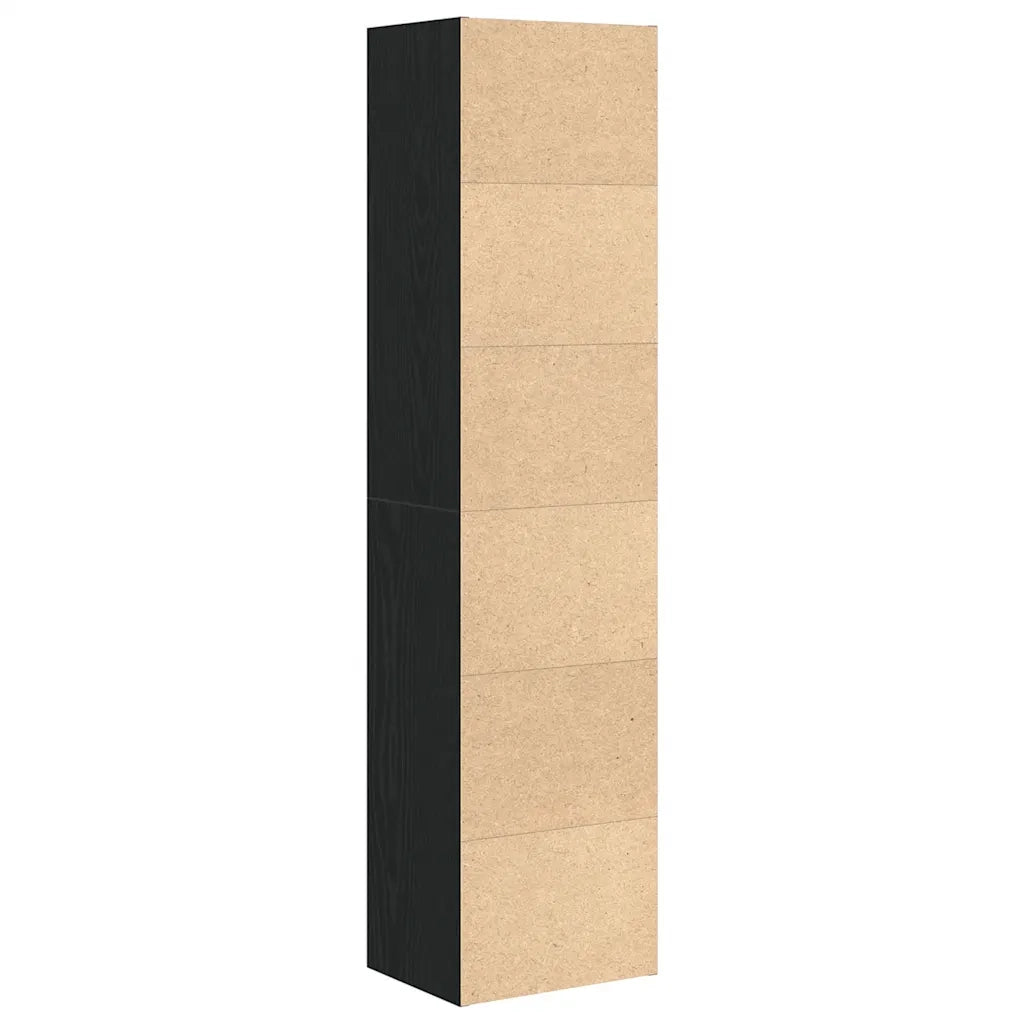 Libreria-Scaffale per Libri-Mobile di Stoccaggio Rovere Nero 31x24x127 cm in Legno Multistrato