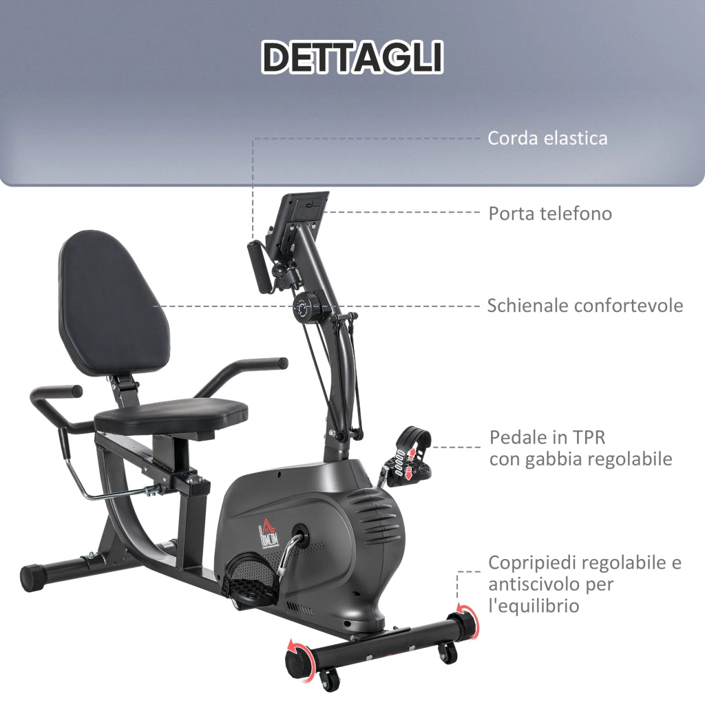 Bicicletta Ellittica ¨C zephmum ¨C Display LCD, 8 Livelli, Sedile Regolabile