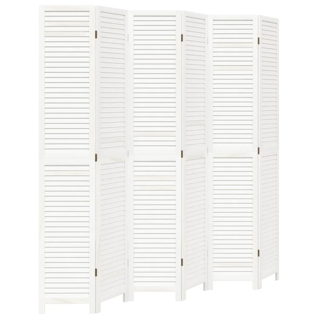 Divisorio Ambienti | Divider per stanze | Paravento 6Pannelli Bianco Legno Massello di Paulownia