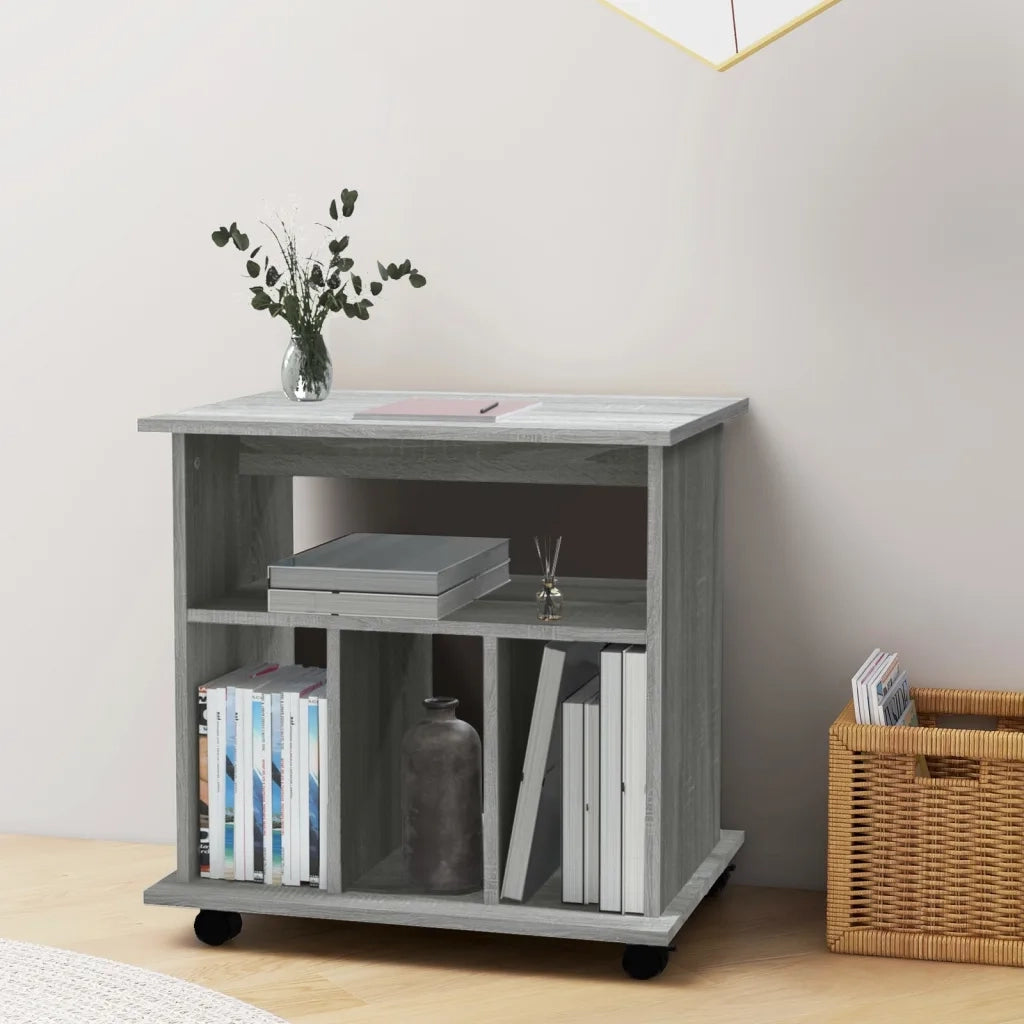 Armadietto con Ruote Grigio Sonoma 60x45x60cm Legno Multistrato 826355