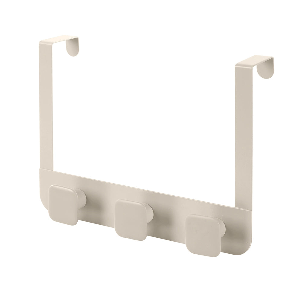 Gancio bagno triplo in acciaio e plastica beige quadrato Fiore