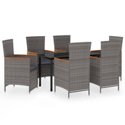 Set da pranzo da giardino per esterni 7 pezzi con cuscini grigio 02_0014172