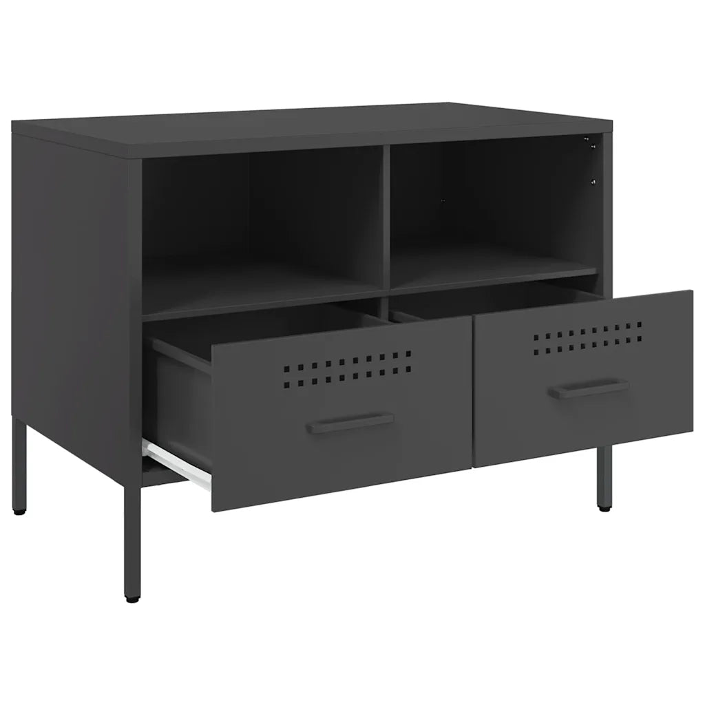 Mobili TV 2pz | Armadietto TV | Mobile Porta TV Neri 68x39x50,5 cm in Acciaio