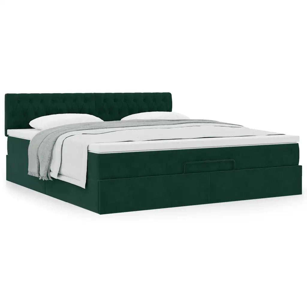 Struttura Letto Pouf con Materasso 180x200 cm in Velluto 3311864