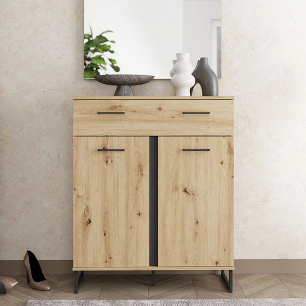 Madia Ceredanoo, Credenza un Cassetto, 85x35x104h cm Marrone Rovere Nodi