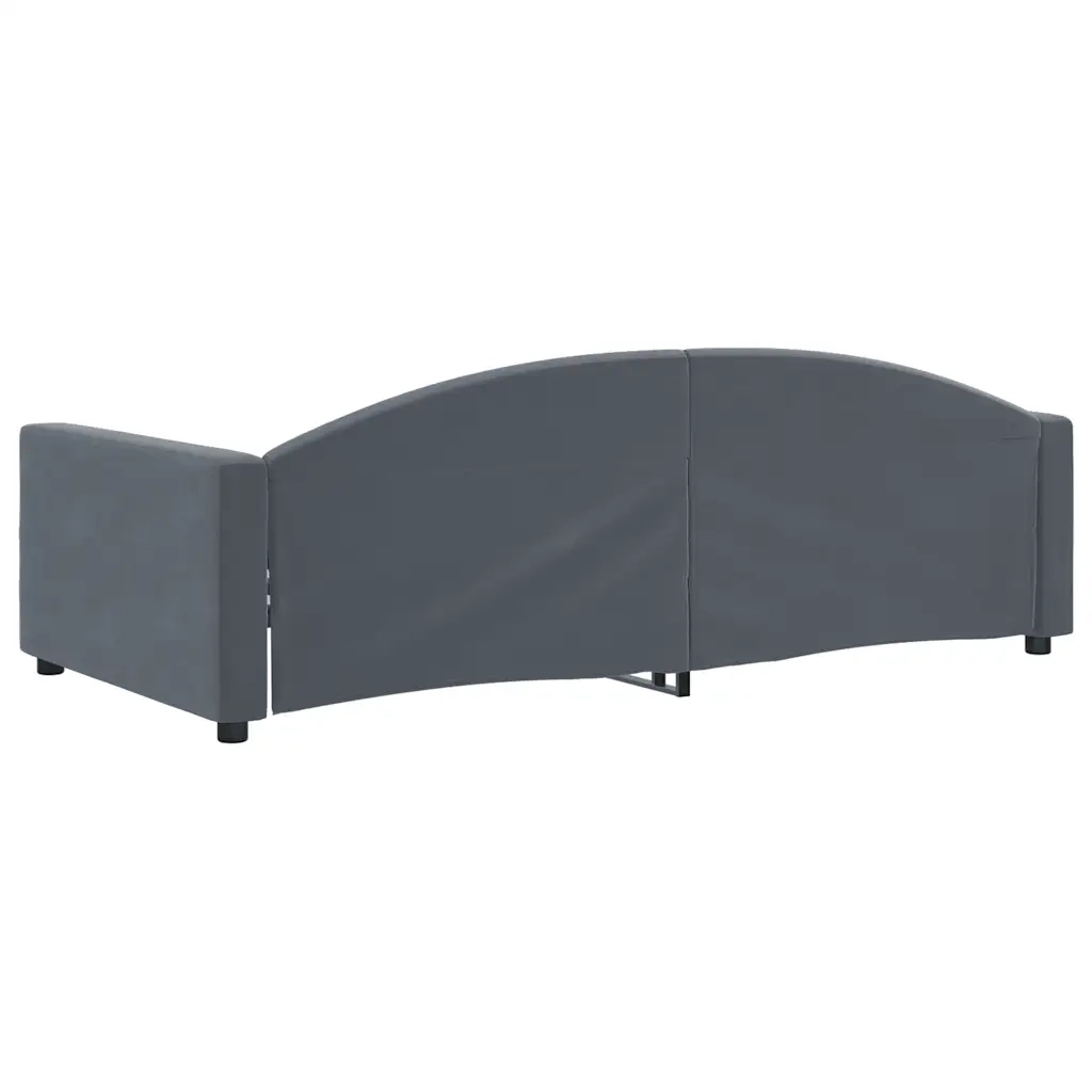 Letto singolo | Letto per adulti | Letto da Giorno Grigio Scuro 100x200 cm in Velluto