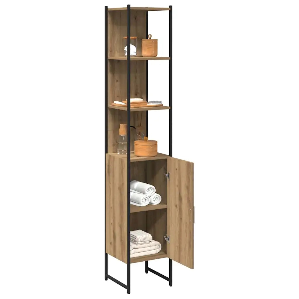 Mobile da Bagno con porta rovere artigianale 33 x 33 x 185,5 cm 862239