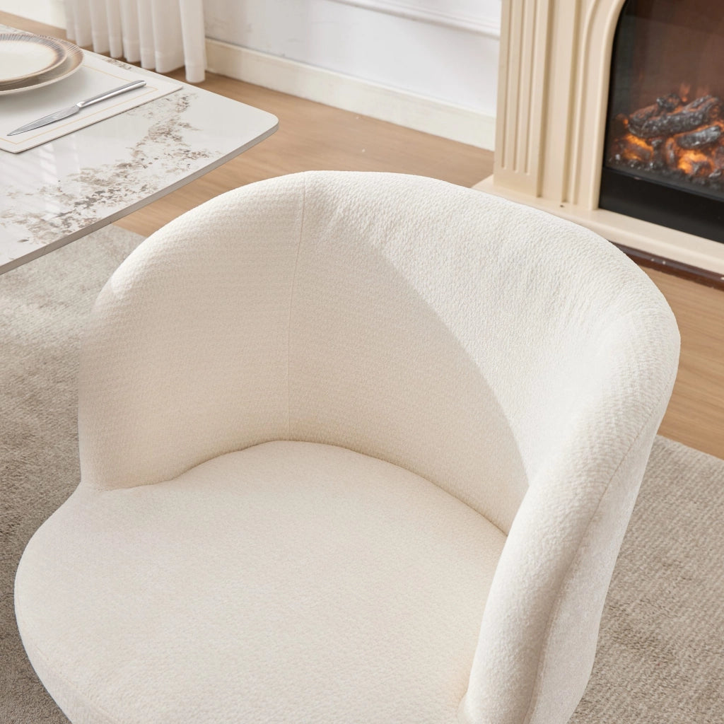 Sgabello da Bar Regolabile Girevole 360¡ã ¨C MINIMAL ¨C Velluto Beige Crema, Seduta Imbottita