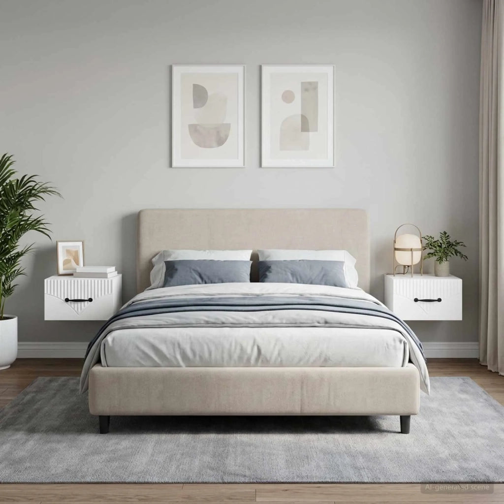 Mobiletto da notte a muro 2 pcs Bianco 34,5 x 33 x 20 cm 898936