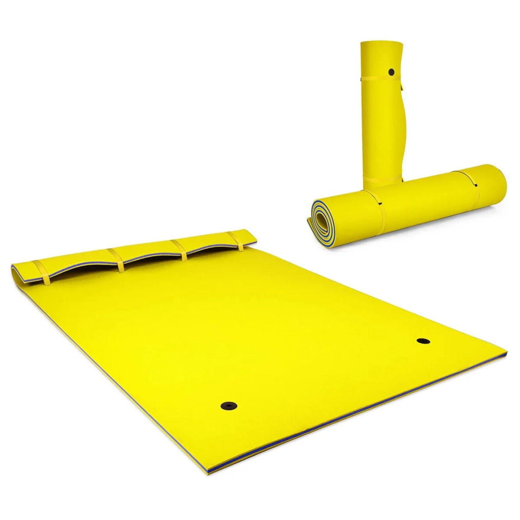 Materassino galleggiante portatile 270 x 180 x 3,5 cm antistrappo per 3-5 persone stile moderno schiuma XPE gialla 20_0014264