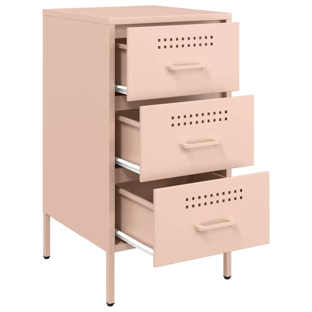 vidaXL Comodino Rosa 36x39x68 cm in Acciaio