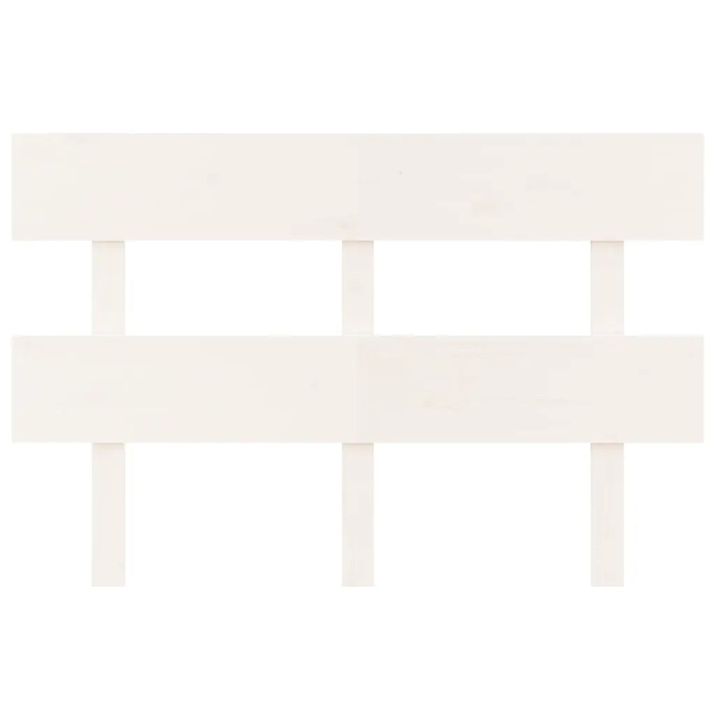 Testiera per Letto Bianca 124x3x81 cm in Legno Massello di Pino