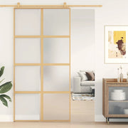 Porta Scorrevole Oro 102,5x205 Vetro Smerigliato ESG Alluminiocod mxl 107693