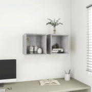 Armadietti a Muro 2 pz Grigio Cemento 37x37x37 cm in Truciolato cod mxl 59525