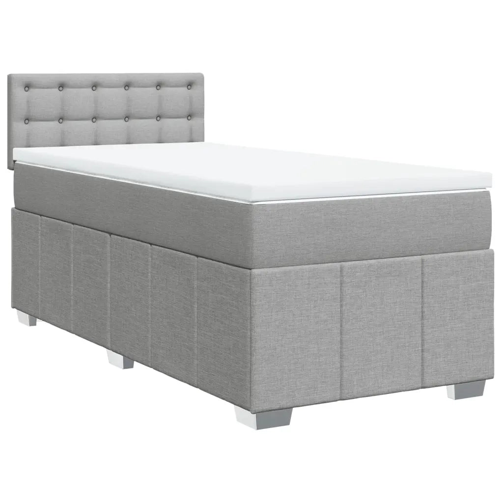 Giroletto a Molle con Materasso Grigio Chiaro 80x200 cm Tessuto