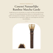 Preparazione di Tè Matcha con Chasen in Bambù Premium - Confezione Riciclabile - Distanza Regolabile - Maniglia Comoda