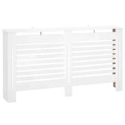 Copritermosifoni a Doghe con Ripiano Portaoggetti, in Legno, 172x19x81 cm, Bianco