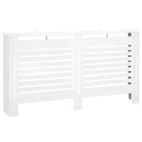 Copritermosifoni a Doghe con Ripiano Portaoggetti, in Legno, 172x19x81 cm, Bianco