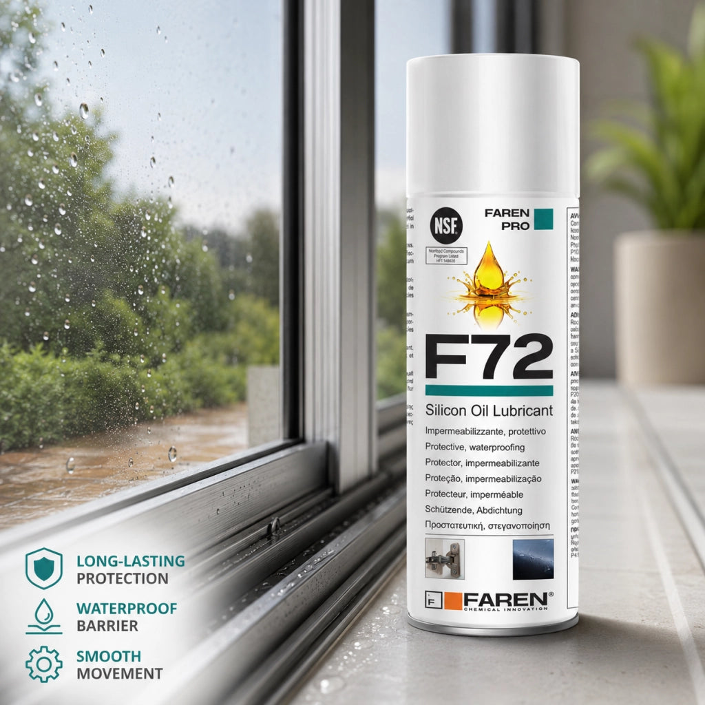 Faren f72 olio silicone spray 400ml lubrificante idrorepellente metalli 2 pezzi