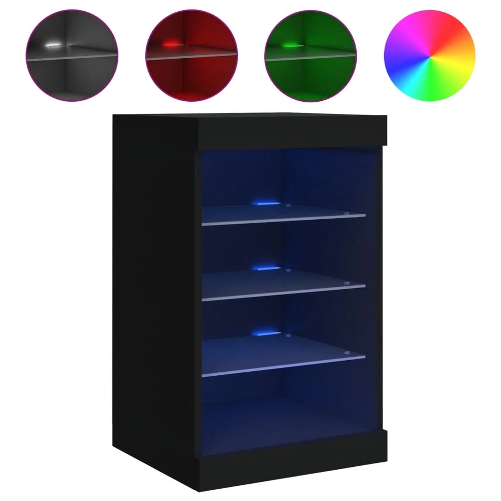 Buffet credenza cassettiera armadio mobile contenitore organizer per cucina soggiorno salotto con luci LED 41 x 37 x 67 cm nero 02_0030038