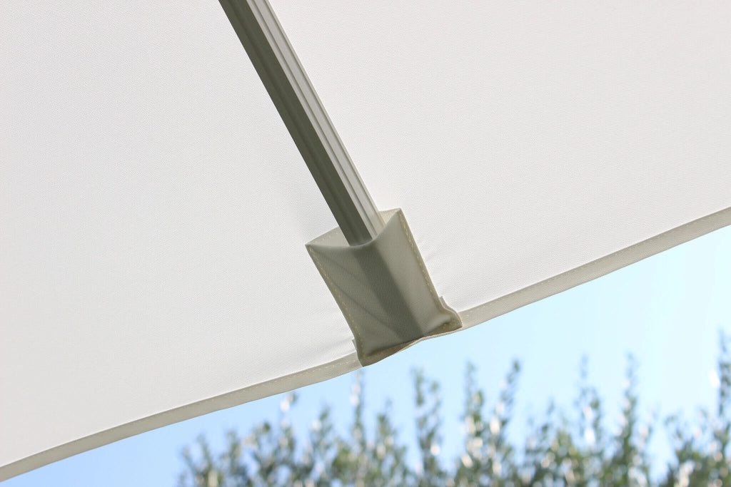 OMBRELLONE DOPPIO 3 X 3 ARCHIMEDE BIANCO CON TELO ANTIVENTO BIANCO
