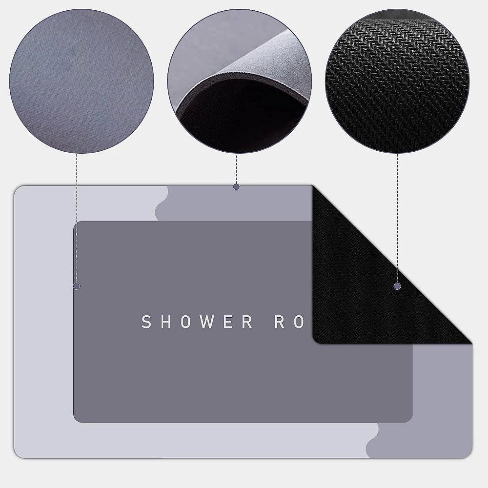 Trade Shop - Tappetino Da Bagno Antiscivolo Assorbente Diatomite Casa Cucina Camera 40x60 Cm -