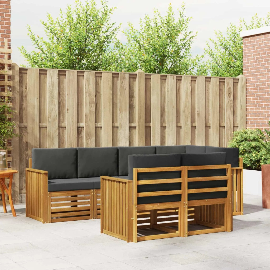 Set divano sezionale con cuscino 7 pcs Naturale e Antracite 3374967