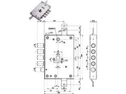 SERRATURA TRIPLICE APPLICARE CON SCROCCO CIL. EUR. BLINDATE 85571/28  mm.63 DX (85571D28N)    MOTTURA