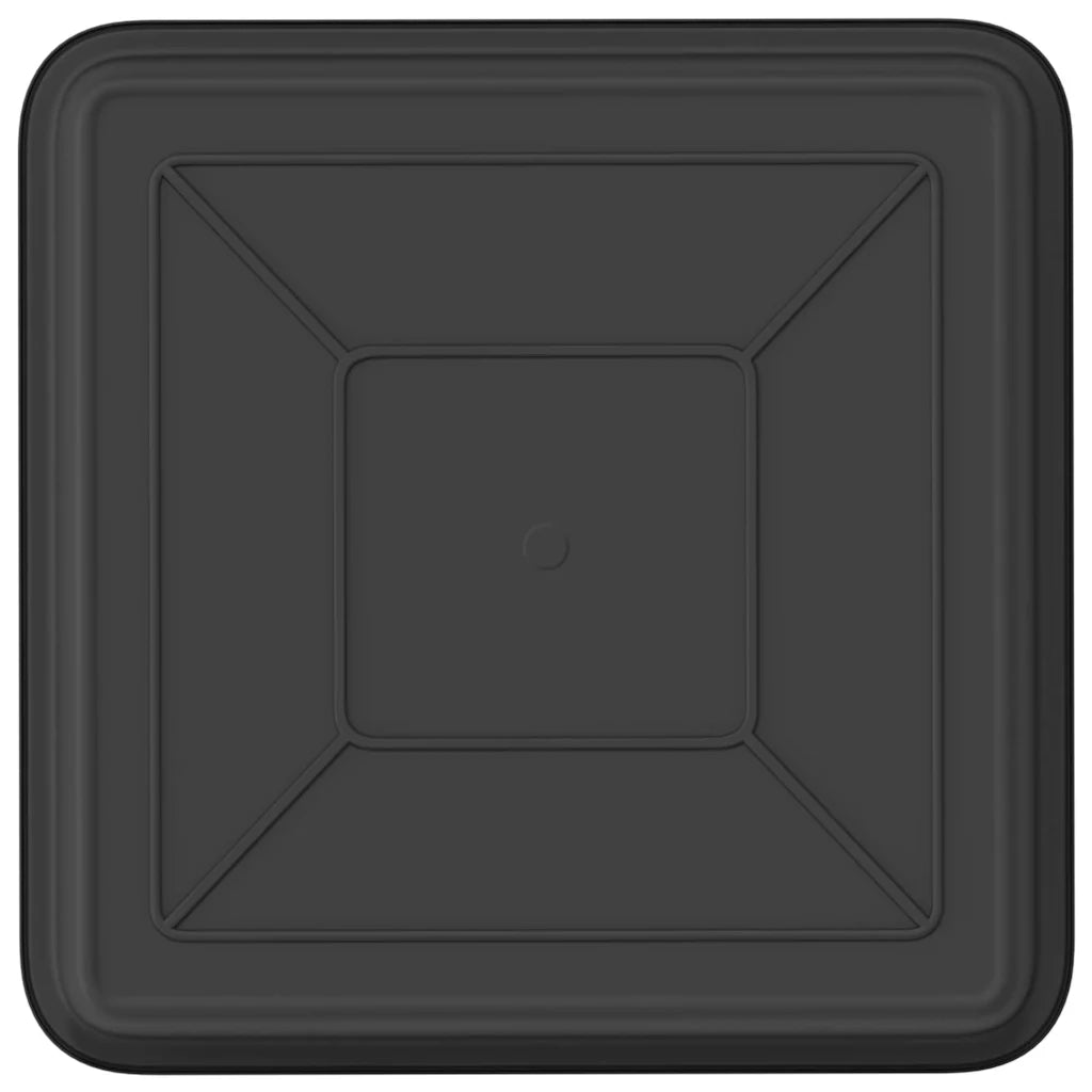 Vassoio Quadrato per Fiori 6 pcs Nero 18 x 18 x 2 cm Plastica 42020362