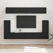 Set mobile TV Montaggio a parete 5 pcs Nero Legno multistrato 3409088