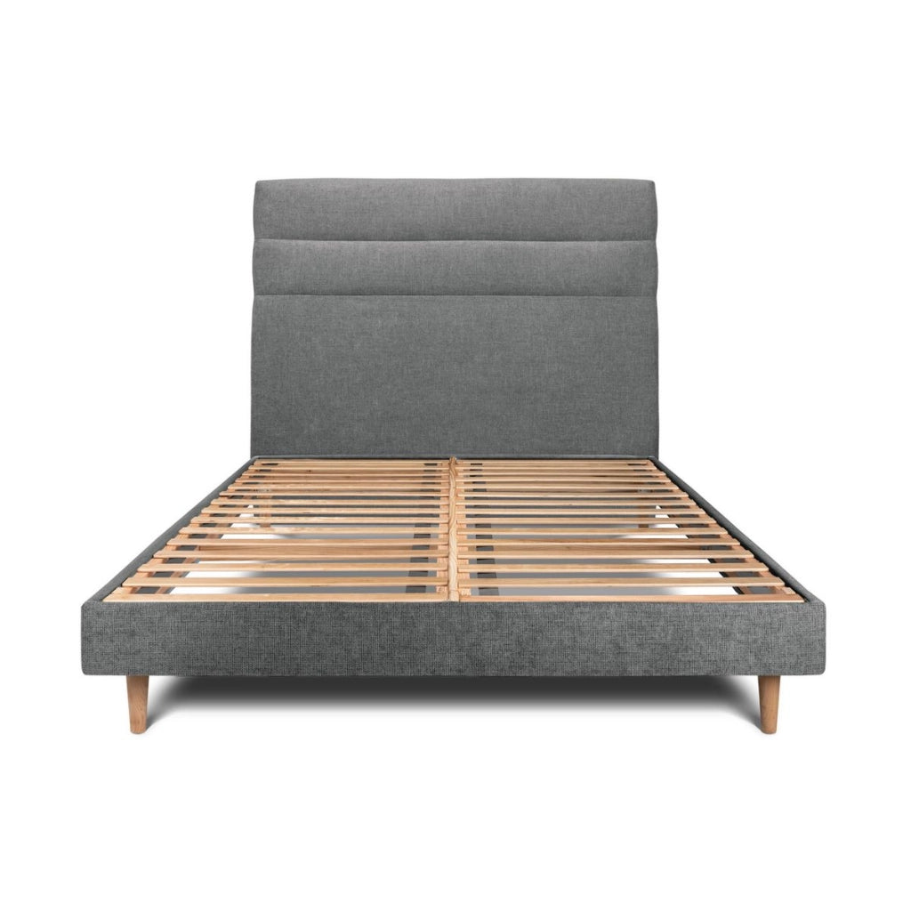 Letto 135x190 cm con testiera in linea - Tessuto Tela opaca