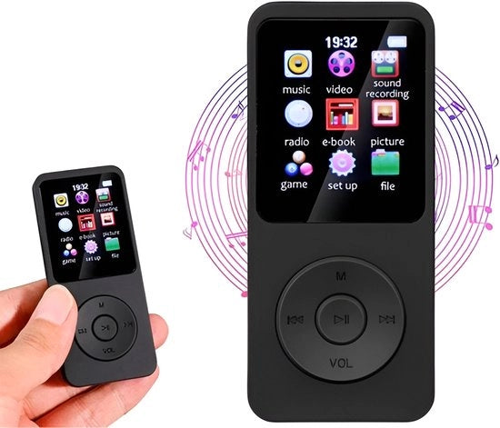 lettore portatile M3 con Bluetooth – Walkman – lettore di e-book - registrazione – M4 – radio FM – lettore di musica - 1,8 pollici - 128 GB di memoria esterna