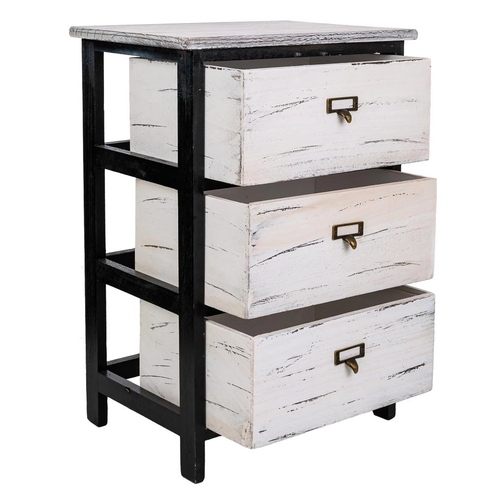 Cassettiera in legno nero 40x29x58h