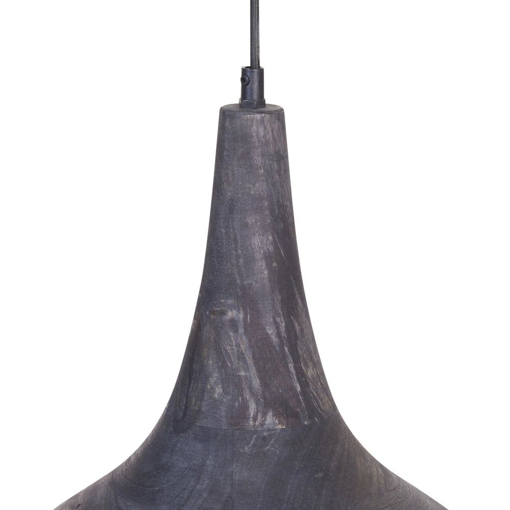 Lampada a sospensione Nero Paralume in legno naturale Plafoniera Stile Boho Accessori per la casa Fatti a mano