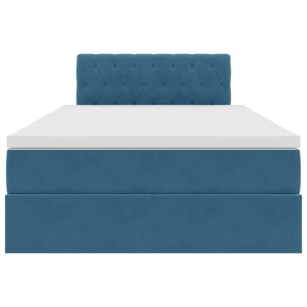 Letto con Contenitore Blu Scuro 120 x 200 cm Velluto 3370813
